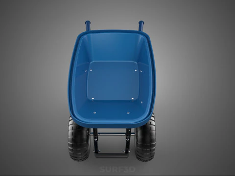 HEAVY DUTY TWIN WHEEL HAND CART WHEELBARROW TROLLEY WAGON TRAY 3D Model