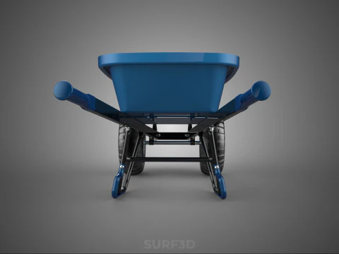 HEAVY DUTY TWIN WHEEL HAND CART WHEELBARROW TROLLEY WAGON TRAY 3D Model