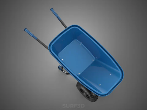 HEAVY DUTY TWIN WHEEL HAND CART WHEELBARROW TROLLEY WAGON TRAY 3D Model