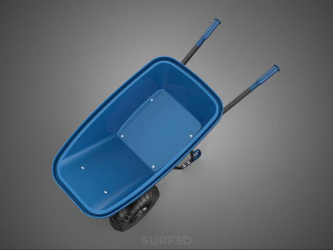 HEAVY DUTY TWIN WHEEL HAND CART WHEELBARROW TROLLEY WAGON TRAY 3D Model