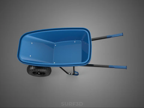 HEAVY DUTY TWIN WHEEL HAND CART WHEELBARROW TROLLEY WAGON TRAY 3D Model