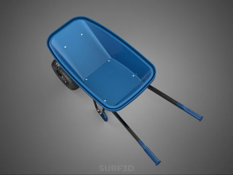 HEAVY DUTY TWIN WHEEL HAND CART WHEELBARROW TROLLEY WAGON TRAY 3D Model