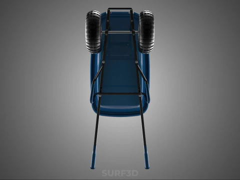HEAVY DUTY TWIN WHEEL HAND CART WHEELBARROW TROLLEY WAGON TRAY 3D Model