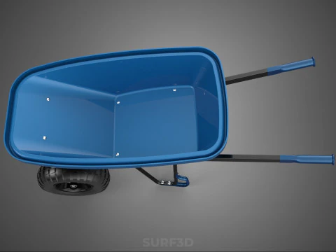 HEAVY DUTY TWIN WHEEL HAND CART WHEELBARROW TROLLEY WAGON TRAY 3D Model