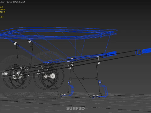 HEAVY DUTY TWIN WHEEL HAND CART WHEELBARROW TROLLEY WAGON TRAY 3D Model