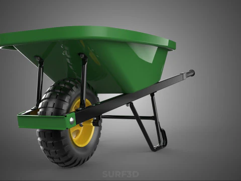 CARRELLA SINGOLA CARRIOLA PESANTE CARRELLO CARRELLO CARRO VASSOIO KG Modello 3D