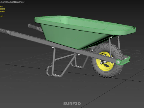 CARRELLA SINGOLA CARRIOLA PESANTE CARRELLO CARRELLO CARRO VASSOIO KG Modello 3D