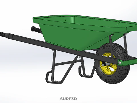 CARRELLA SINGOLA CARRIOLA PESANTE CARRELLO CARRELLO CARRO VASSOIO KG Modello 3D