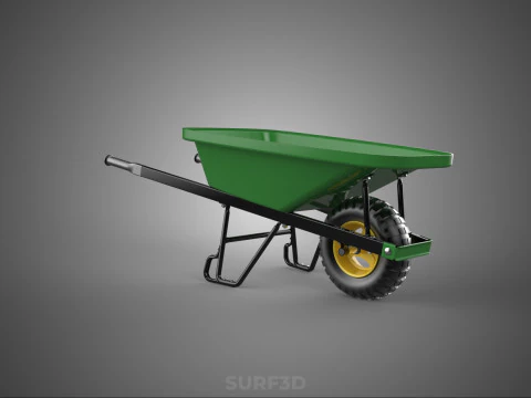 CARRELLA SINGOLA CARRIOLA PESANTE CARRELLO CARRELLO CARRO VASSOIO KG Modello 3D