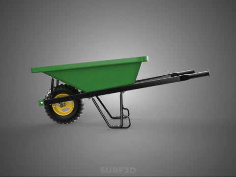 CARRELLA SINGOLA CARRIOLA PESANTE CARRELLO CARRELLO CARRO VASSOIO KG Modello 3D