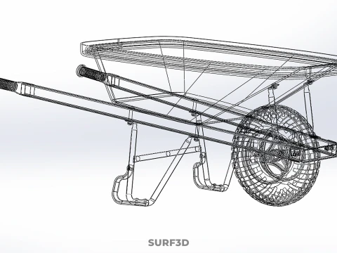 CARRELLA SINGOLA CARRIOLA PESANTE CARRELLO CARRELLO CARRO VASSOIO KG Modello 3D