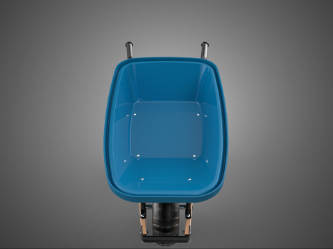 WOOD WOODEN HANDLES HANDLE STEEL FRAME WHEEL BARROW WHEELBARROW 3D Model