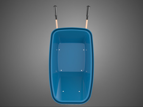 WOOD WOODEN HANDLES HANDLE STEEL FRAME WHEEL BARROW WHEELBARROW 3D Model