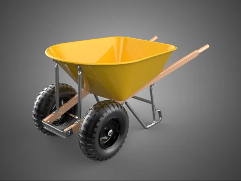 AHŞAP AHŞAP KULPLAR KULP &Ccedil;ER&Ccedil;EVESİ 2 &Ccedil;İFT TEKERLİ EL ARABASI 3D Model