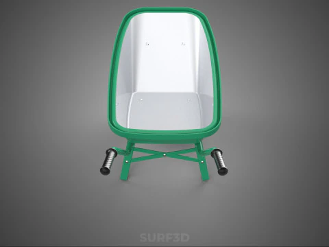 TWIN WHEEL TIRE WHEELBARROW TOOL GARDEN GREEN TRAY TROLLEY FARM 3D Model