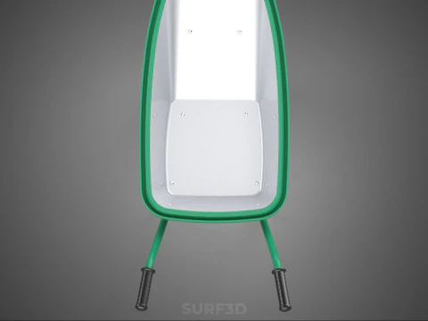 TWIN WHEEL TIRE WHEELBARROW TOOL GARDEN GREEN TRAY TROLLEY FARM 3D Model
