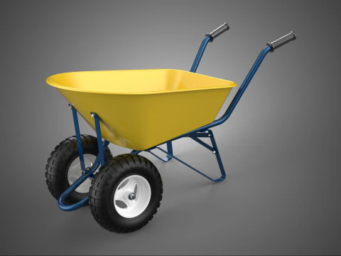 CARRINHO DE CARRINHO DE CONSTRUÇÃO DE DUAS RODAS AMARELO 2 Modelo 3D