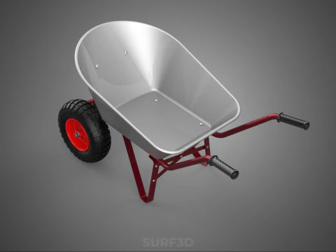 MANUAL HAND PUSH WHEELBARROW CART GARDEN DUMP MATERIAL HANDLING 3D Model