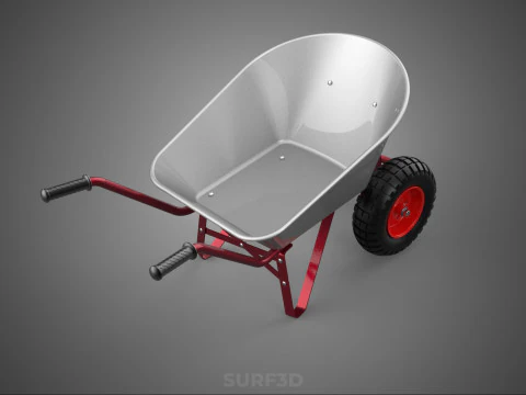 MANUAL HAND PUSH WHEELBARROW CART GARDEN DUMP MATERIAL HANDLING 3D Model