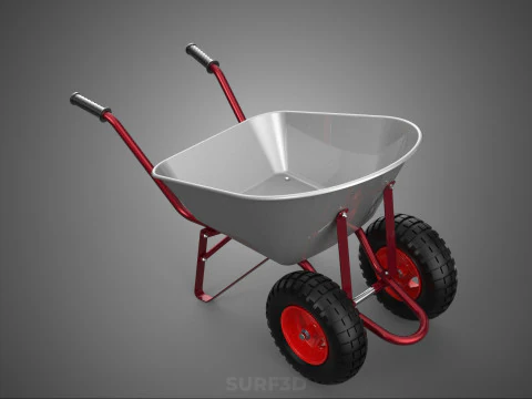 MANUAL HAND PUSH WHEELBARROW CART GARDEN DUMP MATERIAL HANDLING 3D Model