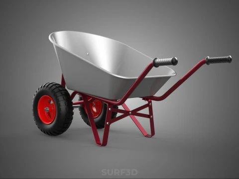 MANUAL HAND PUSH WHEELBARROW CART GARDEN DUMP MATERIAL HANDLING 3D Model