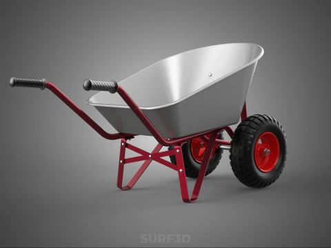 MANUAL HAND PUSH WHEELBARROW CART GARDEN DUMP MATERIAL HANDLING 3D Model