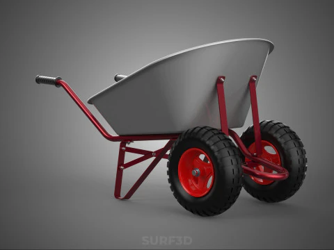 MANUAL HAND PUSH WHEELBARROW CART GARDEN DUMP MATERIAL HANDLING 3D Model