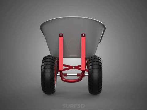 MANUAL HAND PUSH WHEELBARROW CART GARDEN DUMP MATERIAL HANDLING 3D Model