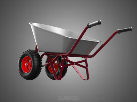 MANUAL HAND PUSH WHEELBARROW CART GARDEN DUMP MATERIAL HANDLING 3D Model
