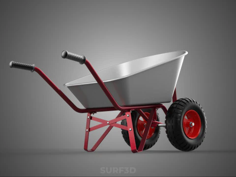 MANUAL HAND PUSH WHEELBARROW CART GARDEN DUMP MATERIAL HANDLING 3D Model