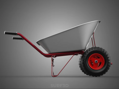 MANUAL HAND PUSH WHEELBARROW CART GARDEN DUMP MATERIAL HANDLING 3D Model