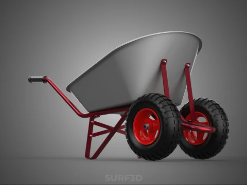 MANUAL HAND PUSH WHEELBARROW CART GARDEN DUMP MATERIAL HANDLING 3D Model