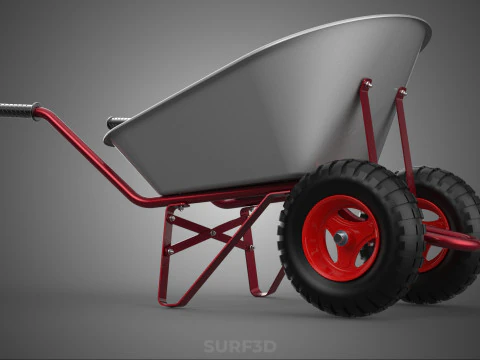 MANUAL HAND PUSH WHEELBARROW CART GARDEN DUMP MATERIAL HANDLING 3D Model