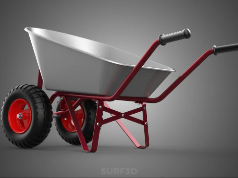 MANUAL HAND PUSH WHEELBARROW CART GARDEN DUMP MATERIAL HANDLING 3D Model