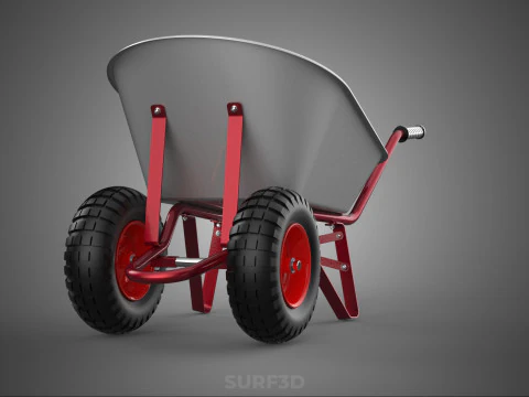 MANUAL HAND PUSH WHEELBARROW CART GARDEN DUMP MATERIAL HANDLING 3D Model