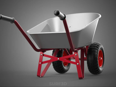 MANUAL HAND PUSH WHEELBARROW CART GARDEN DUMP MATERIAL HANDLING 3D Model