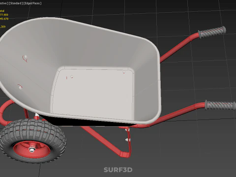 MANUAL HAND PUSH WHEELBARROW CART GARDEN DUMP MATERIAL HANDLING 3D Model