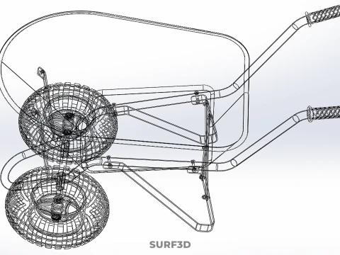 MANUAL HAND PUSH WHEELBARROW CART GARDEN DUMP MATERIAL HANDLING 3D Model