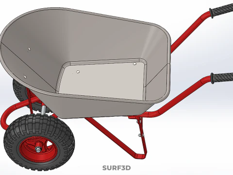 MANUAL HAND PUSH WHEELBARROW CART GARDEN DUMP MATERIAL HANDLING 3D Model