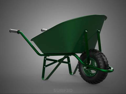 MILITARY TRANSPORT GREEN HAULER CARRIER WHEELBARROW CART TROLLEY 3D Model