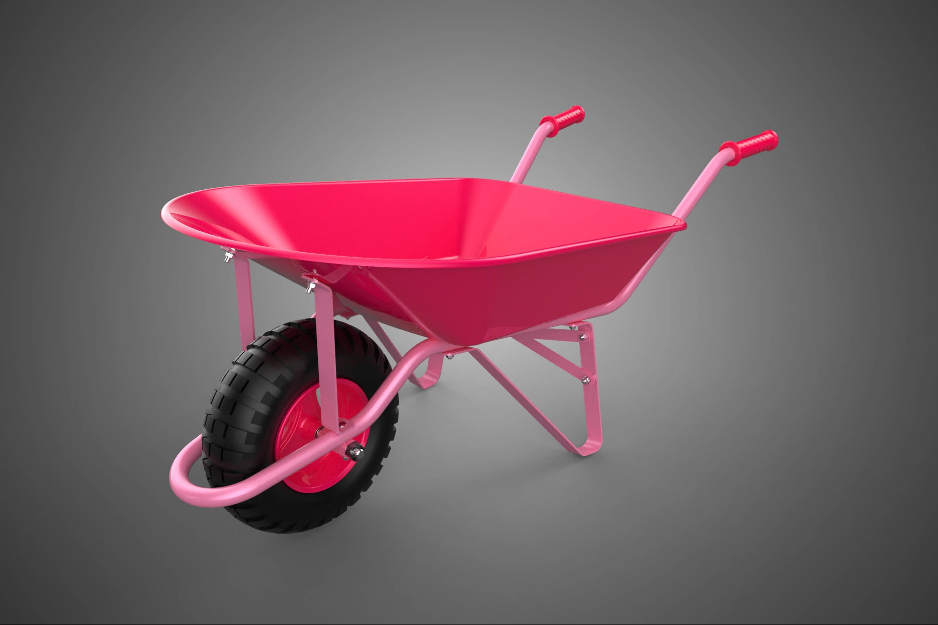 TOY PINK WHEELBARROW CART TROLLEY CHILD KIDS CHILDREN FUN PLAY 3D Model .c4d .max .obj .3ds .fbx .stl .blend 