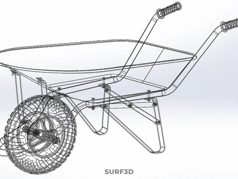 TOY PINK WHEELBARROW CART TROLLEY CHILD KIDS CHILDREN FUN PLAY 3D Model