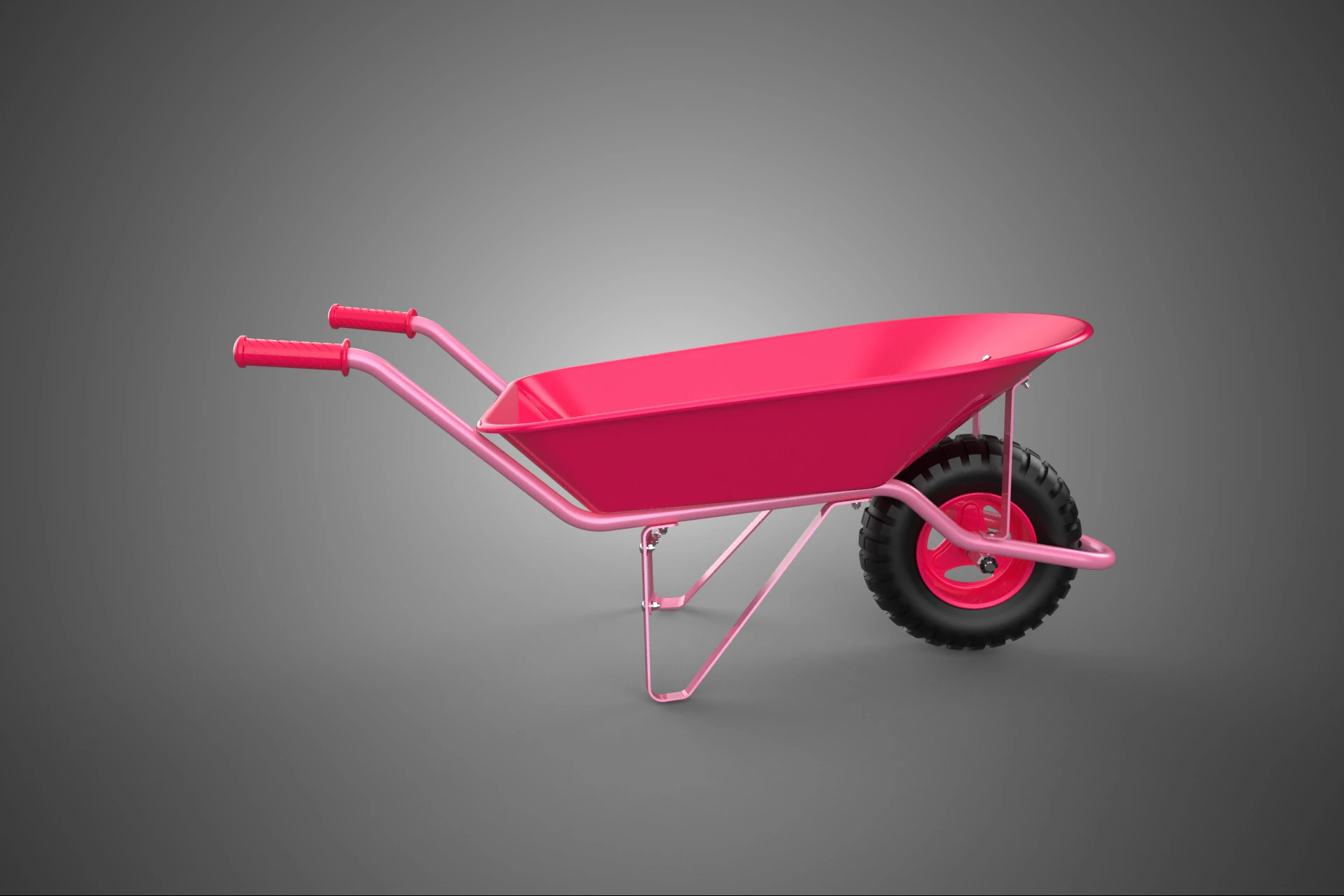 PINK WAGON TOY WHEELBARROW CART LITTLE KID CHILDREN GARDEN TOYS 3D Model .c4d .max .obj .3ds .fbx .stl .blend 