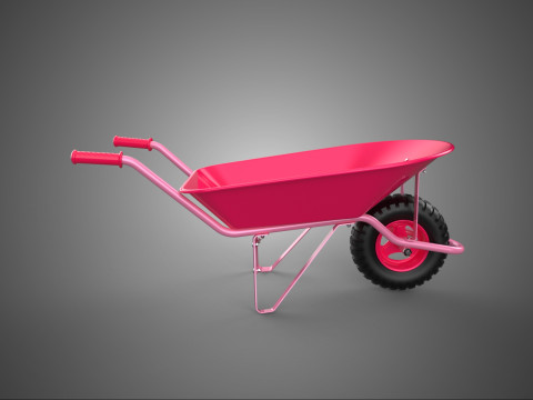 ROSA VAGÃO BRINQUEDO CARRINHO DE CARRINHO DE MÃO PEQUENA CRIANÇA BRINQUEDOS DE JARDIM Modelo 3D