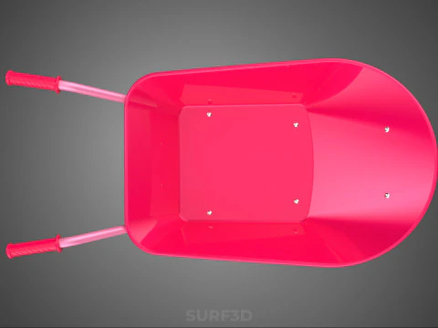 PINK WAGON TOY WHEELBARROW CART LITTLE KID CHILDREN GARDEN TOYS 3D Model