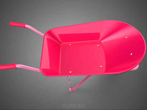 PINK WAGON TOY WHEELBARROW CART LITTLE KID CHILDREN GARDEN TOYS 3D Model