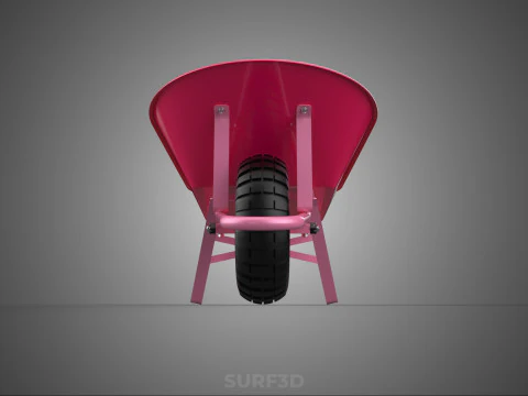 PINK WAGON TOY WHEELBARROW CART LITTLE KID CHILDREN GARDEN TOYS 3D Model