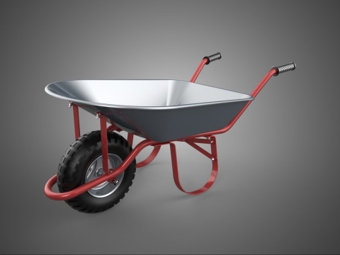 МОНОКОЛЕСНИЙ ВІЗОК ТАЧКА ВІЗОК МОНОКОЛЕСО ТАЖКА ВІСЬ 3D Модель