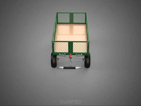 STEEL MESH TRAY GARDEN WHEELBARROW DUMP WAGON CART TROLLEY CARGO 3D Model
