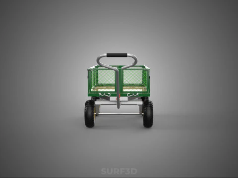 STEEL MESH TRAY GARDEN WHEELBARROW DUMP WAGON CART TROLLEY CARGO 3D Model